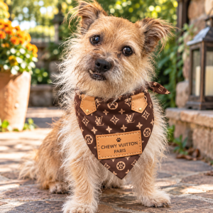 Chewy Vuitton Funny Designer Dog Bandanna