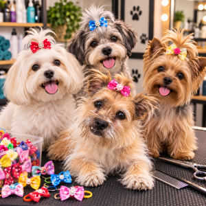 50 Piece Colorful Dog Grooming Bows